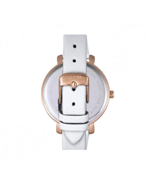 Sophie & Freda Pink Key West Leather-Band Watch W/Swarovski Crystals