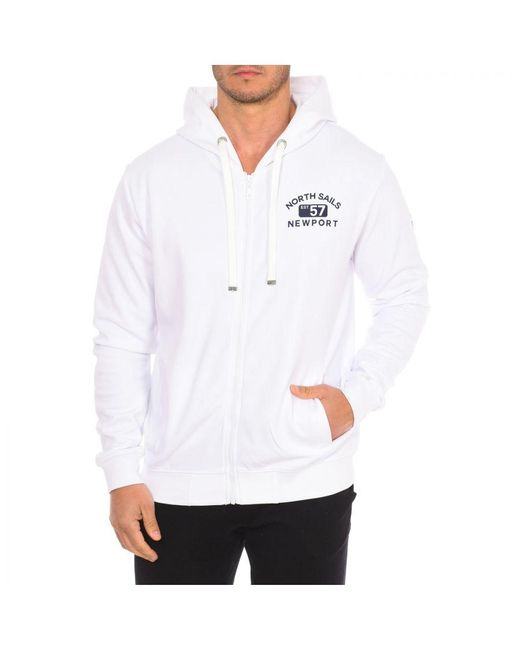 North Sails White Zip-Up Hoodie 902299Tr0 for men