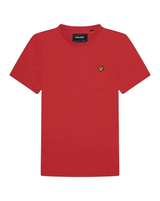 Lyle & Scott Red Brand Chest Logo Gala T Shirt Cotton for men