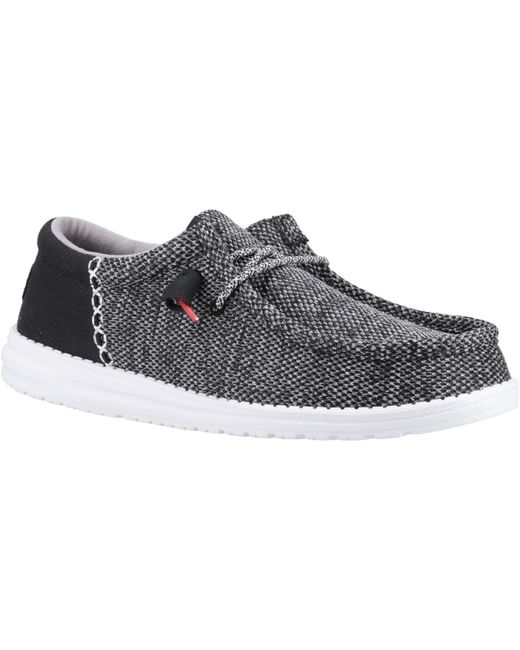 HeyDude Wally Funk Open Mesh Zwart/witte Bootschoenen in het Gray voor heren