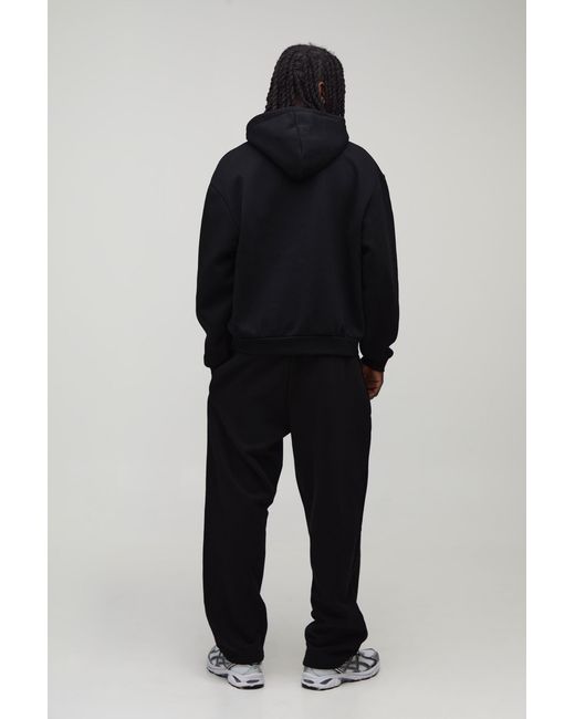 BoohooMAN Black Essential Baggy Script Jogger for men