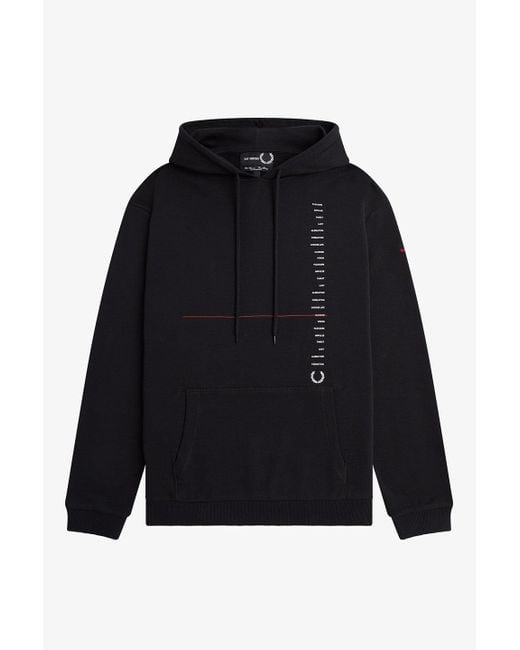 Raf Simons Black Printed Hoodie for men