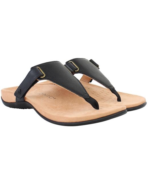 Vionic Brown Rest Wanda Flip-Flops Leather