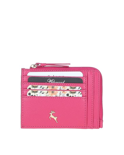 Ashwood Leather Pink Real Small Purse With Rfid Protection