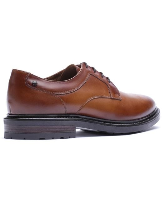 Base London Brown Carter Leather Derby Shoes for men
