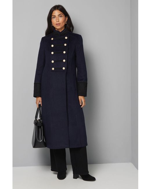 Military Jacket Wallis Blue Jacket Wallis Longline Military Coat Shop