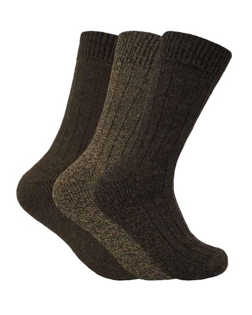 Sock Snob Black 3 Pairs Cushioned Sole Wool Blend Walking Hiking Socks For Boots for men