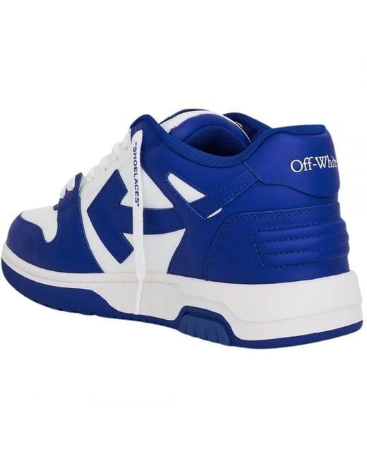 Off-White c/o Virgil Abloh Out Of Office Leather Blue Sneakers voor heren