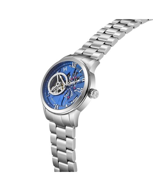 Heritor Metallic August Semi-Skeleton Watch for men