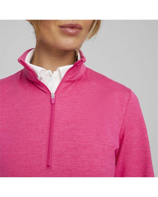 PUMA Pink Cloudspun Rockaway Half-Zip Golf Sweatshirt