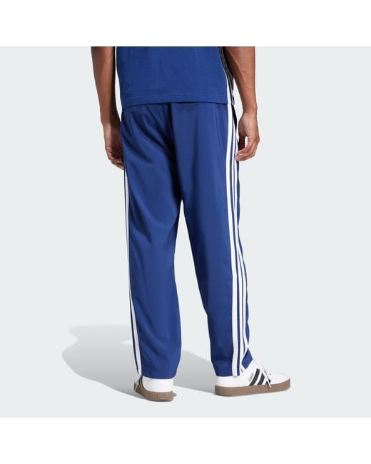 Adidas Blue Essentials 3-Stripes Stanford Pants Open Hem for men