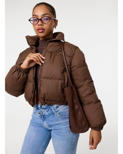 Pink Vanilla Brown Puffer Jacket