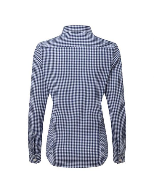 PREMIER Blue Ladies Maxton Check Long Sleeve Shirt (/)