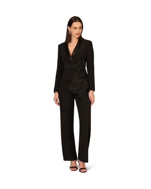Adrianna Papell Black Stretch Crepe Jumpsuit