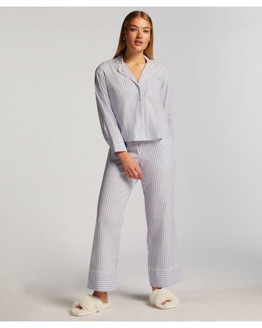 Hunkemöller Pyjama Broek Stripy in het Gray