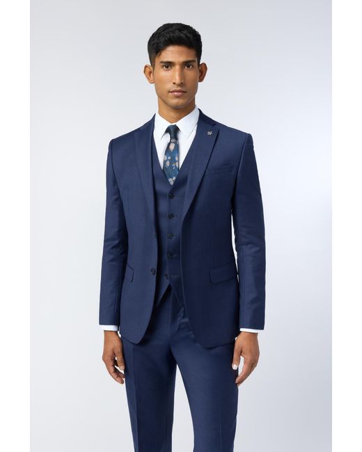 Ted Baker Blue Flannel Slim Fit Jacket for men