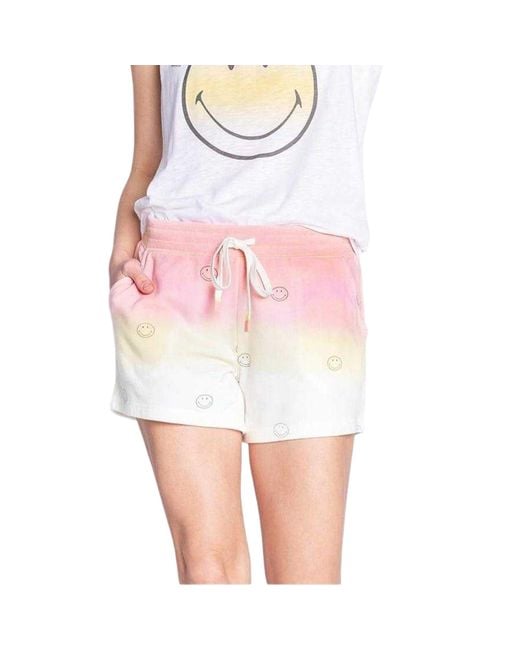 Pj Salvage Pink Ladies Ombre Relaxed Fit Casual Shorts (Ombre)
