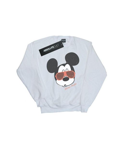 Disney White Mickey Mouse Sunglasses Sweatshirt () for men