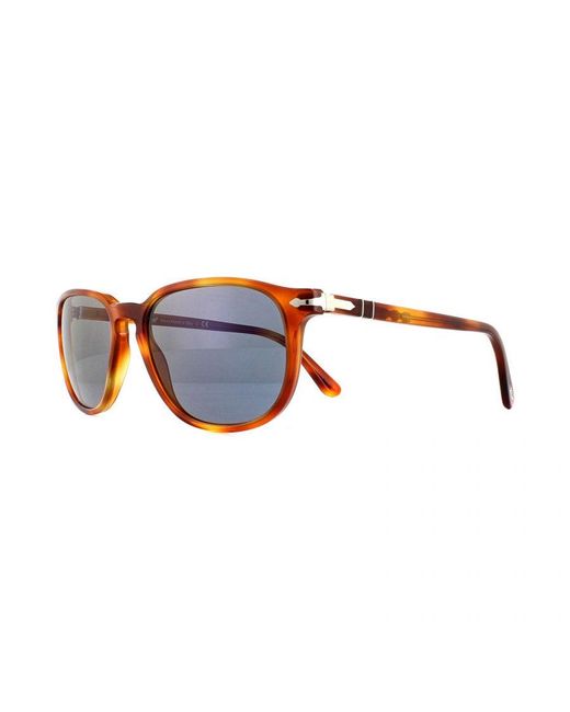 Persol Blue Rectangle Terra Di Siena Light Sunglasses for men