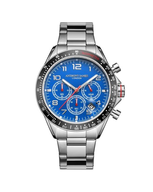 Anthony James Gray Hand Assembled Tachymeter Chrono Steel Stainless Steel for men