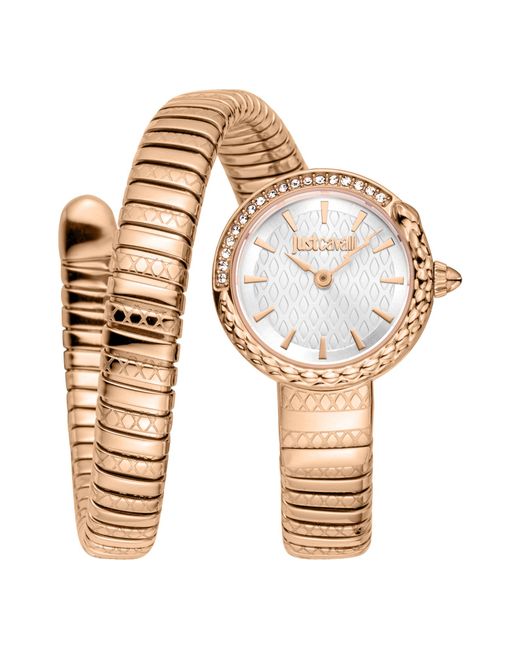 Just Cavalli Metallic Jc1L301M0045 Cerchio Snake Analog Watch For