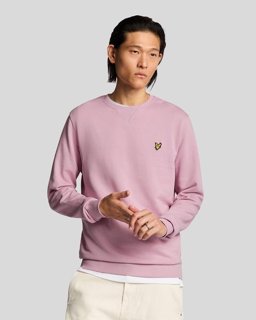 Lyle & Scott Pink Cotton Crew Neck Sweatshirt for men