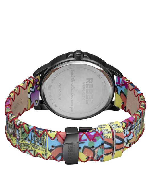 Rebel Gray Dumbo Dial Leather Watch