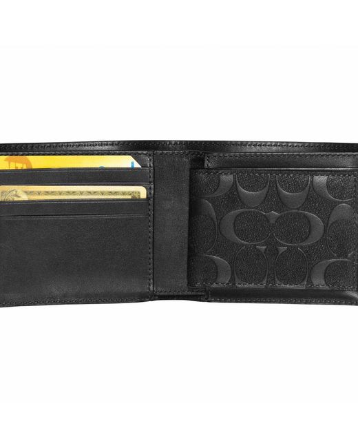 COACH White Compact Id Wallet for men