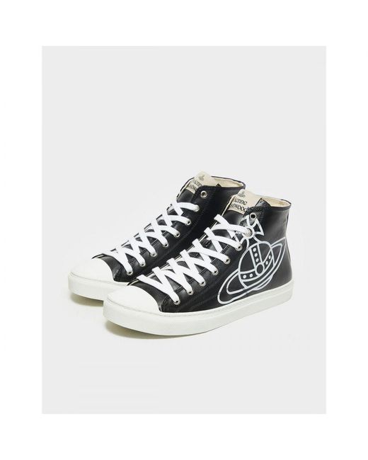 Vivienne Westwood White Large Orb High Top Trainers for men