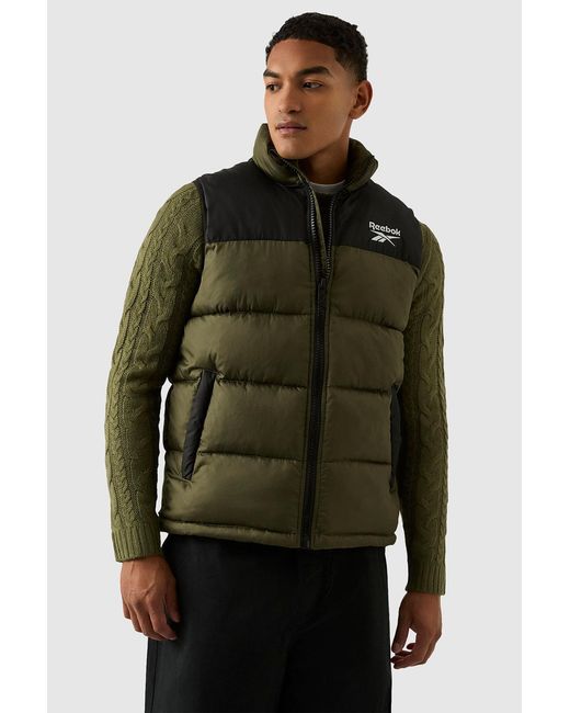 Reebok Green Puffer Vest for men