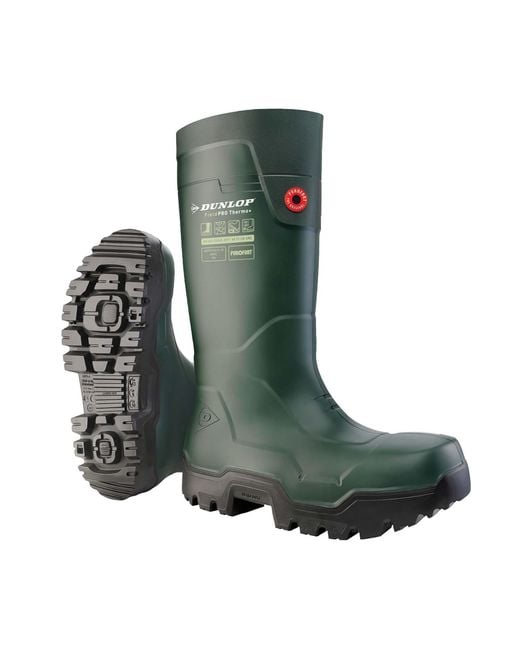 Dunlop Green Adult Fieldpro Thermo+ Wellington Boots