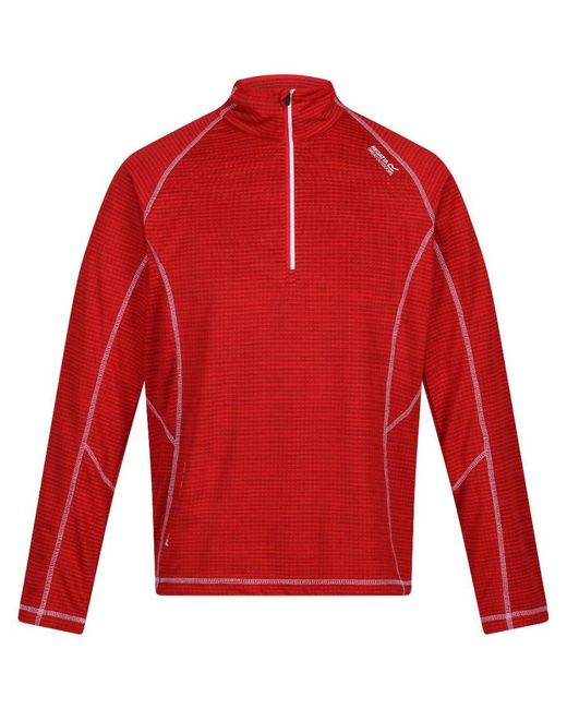Regatta Red Yonder Quick Dry Moisture Wicking Half Zip Fleece Jacket for men