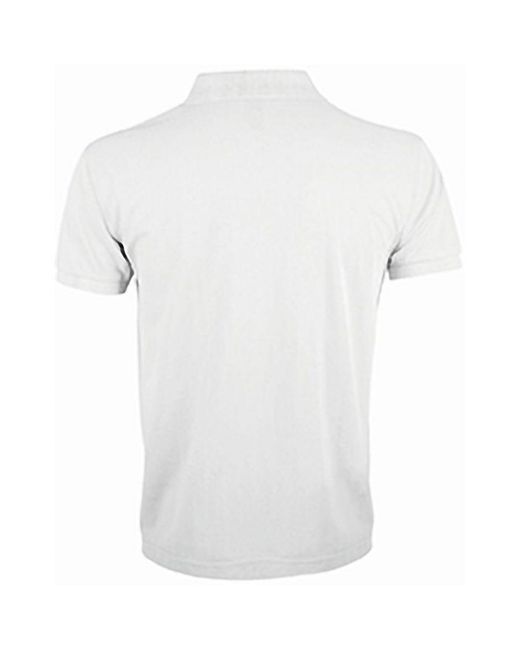 Sol's White Prime Pique Plain Short Sleeve Polo Shirt for men