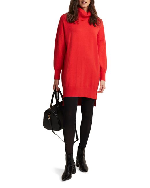 Phase Eight Red Cecilia Cowl Neck Jumper Dress
