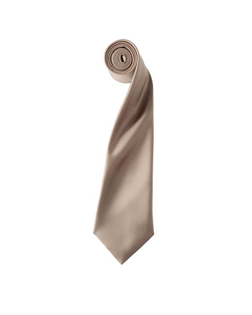PREMIER Natural Plain Satin Tie (Narrow Blade) for men