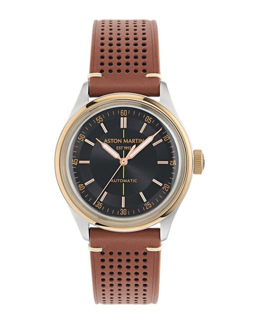 Aston Martin Brown Timeless Ts1 Watch Mtts1S604 Leather for men