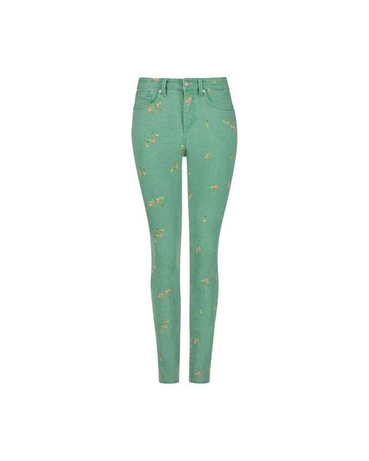 NYDJ Ami Skinny Jeans Groen Twill | Native Floral Vanilla in het Green