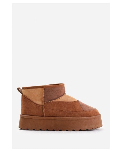 Where's That From White Mango Flatform Faux Fur Ankle Boots