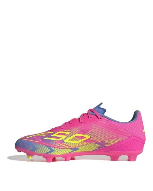 Adidas Pink F50 League Lace-Up Stripe Patterned Boots for men