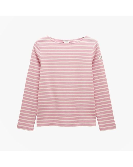 Joules Pink Harbour Top Stripe Cotton