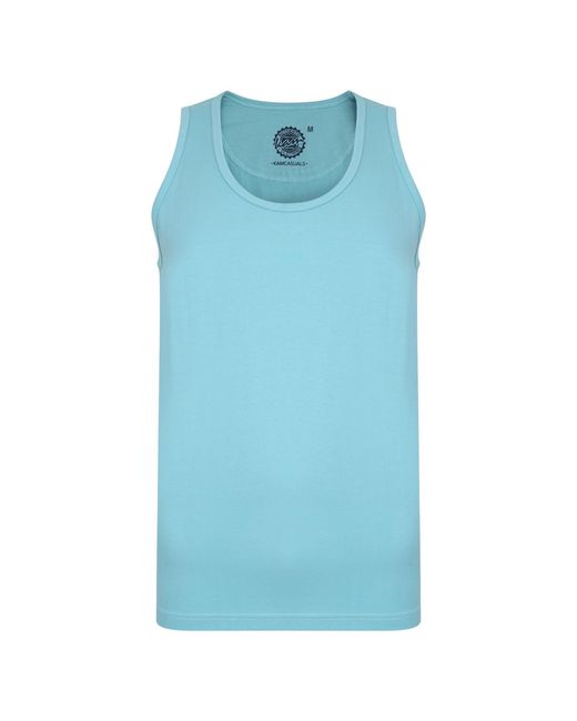 KAM Jeanswear Blue Plus Size Classic Vest Kam Sleeveless Crew Neck for men