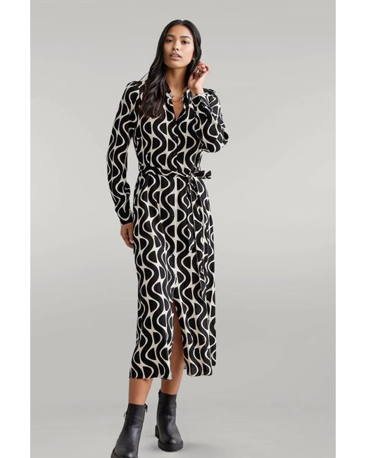 New Look Blue Monochrome Geo Print Midi Dress