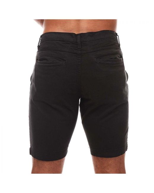 Duck and Cover Black Moreshore Chino Shorts for men