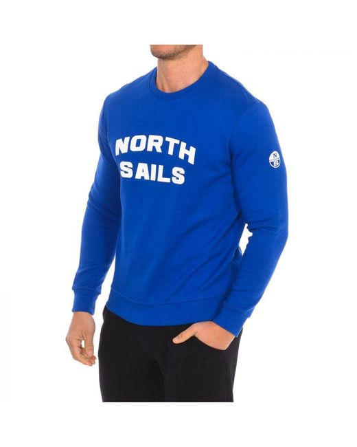 North Sails Blue Long-Sleeved Crew-Neck Sweatshirt 9024170 for men
