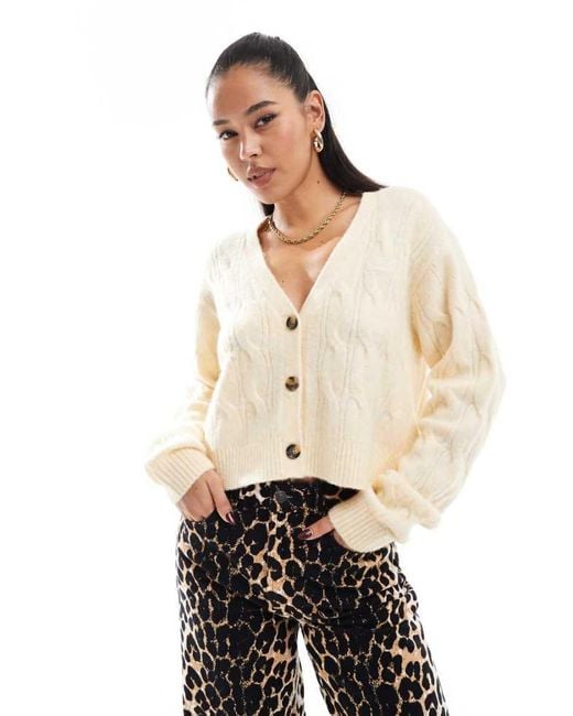 Tommy Hilfiger Natural Chunky Cable Knit Cardigan