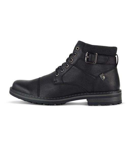 Deakins Black Leather Lace-Up Boots for men