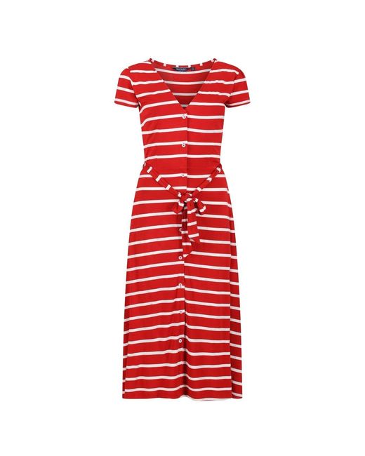 Regatta Red Maisyn V-Neck Short Sleeve Maxi Dress