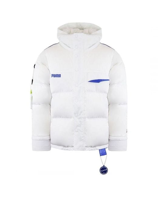 PUMA White X Ader Error Long Sleeve Zip Up Down Puffer Coat for men