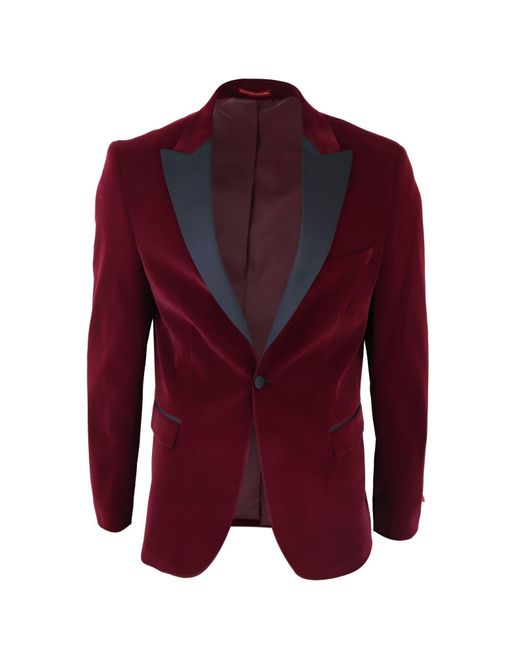 TruClothing Red Velvet Dinner Tuxedo Suit Jacket Blazer for men