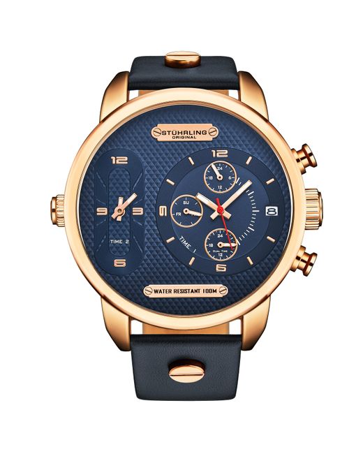 Stuhrling Blue Global Gmt 4052 Japanese Quartz 52Mm for men